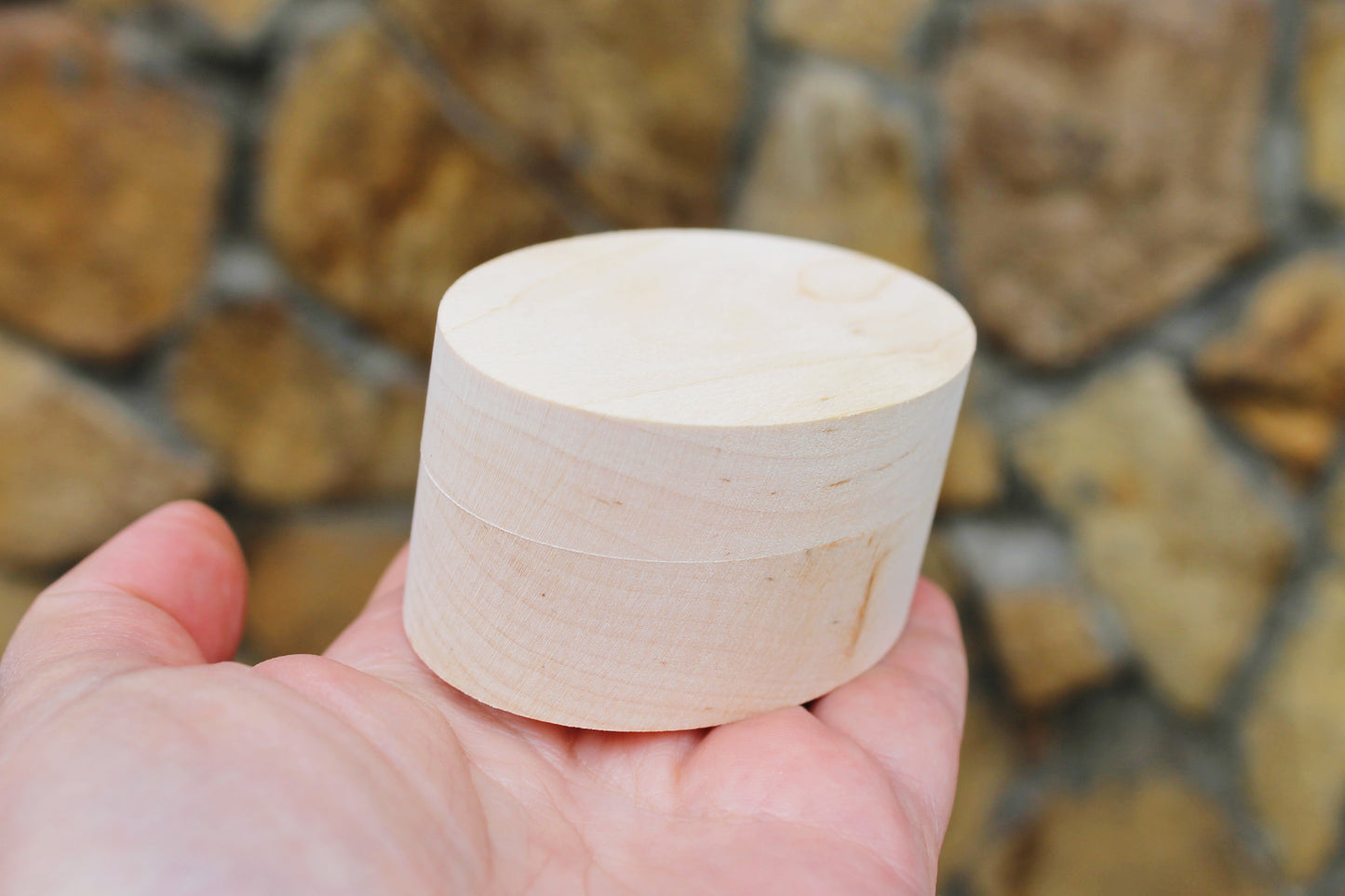 Oval unfinished wooden box 2.8x2 inches - alder wood - oblong box