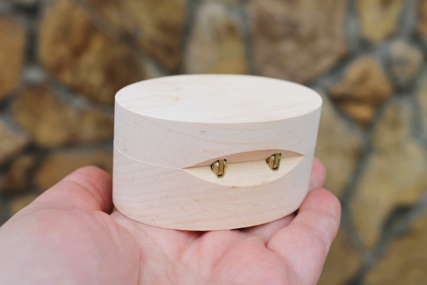 Oval unfinished wooden box 2.8x2 inches - alder wood - oblong box