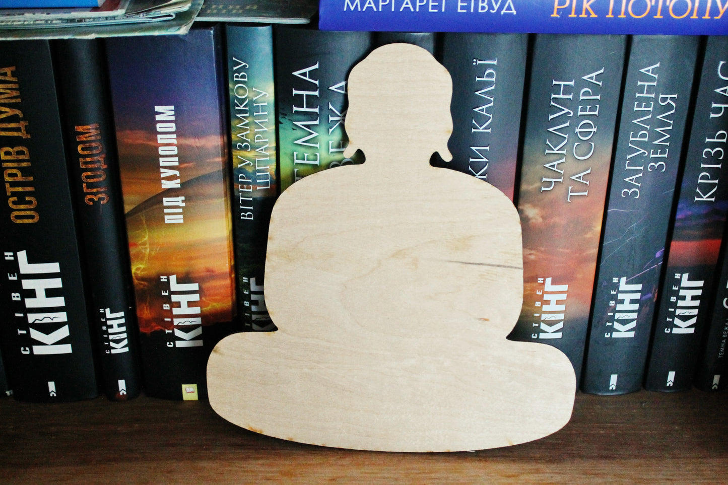 Wooden Budha Shape For Crafts And Decoration - Miniature Budha - Budha Statue - Budha Artwork Large