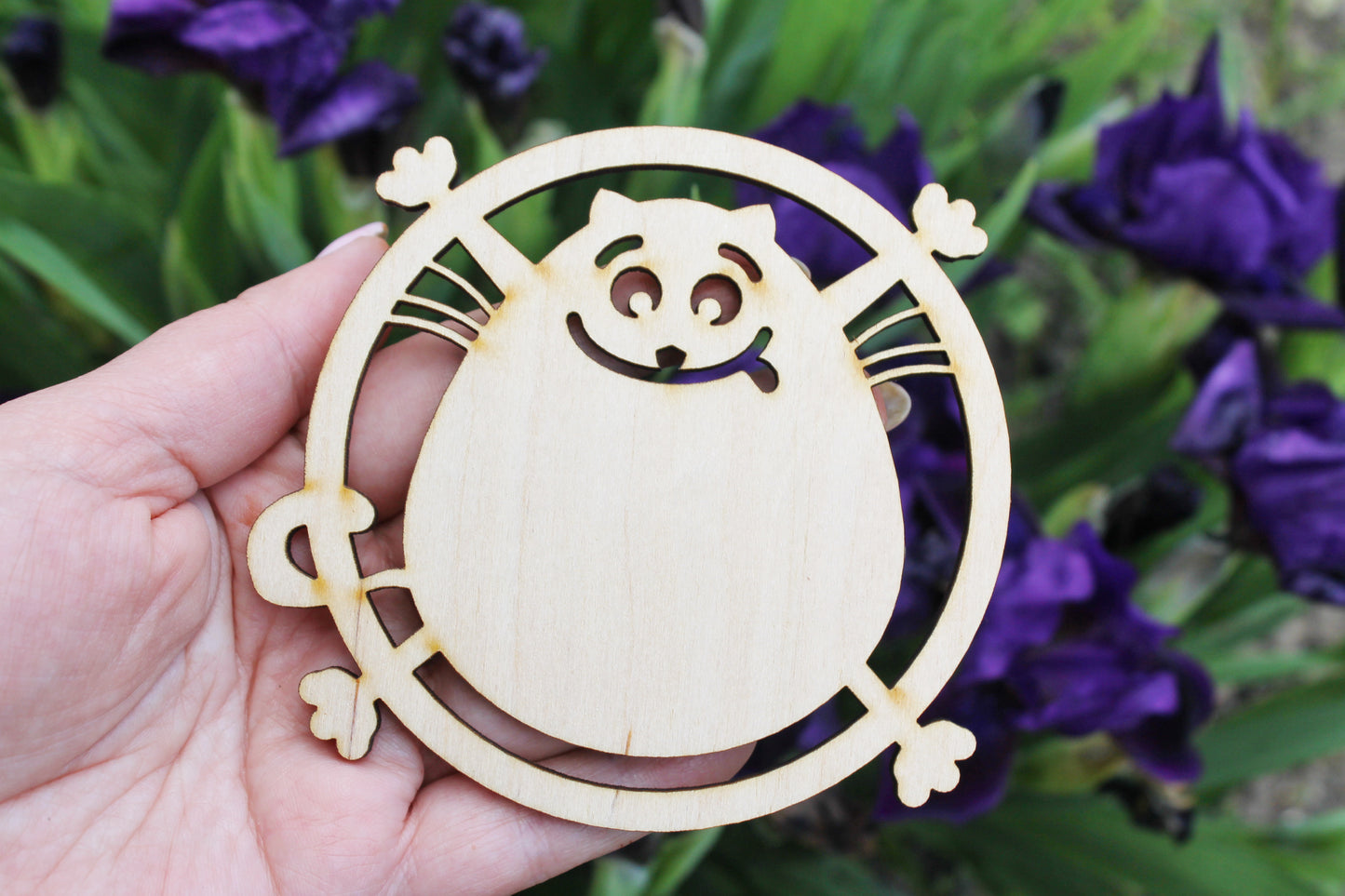 Cats wooden coasters 110 mm - 4.3 inches - Modern coasters - Handmade coasters