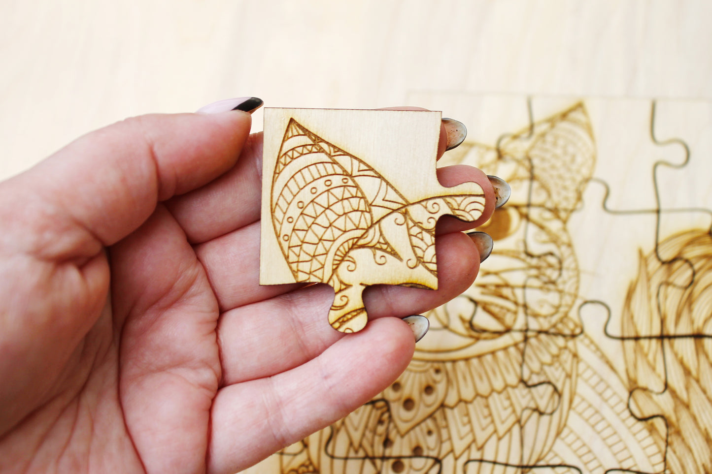 Wooden puzzle - Cat - kids adult puzzle - laser cut puzzle blank 8x6 inch - Wooden Puzzle - engraving puzzle - made of plywood