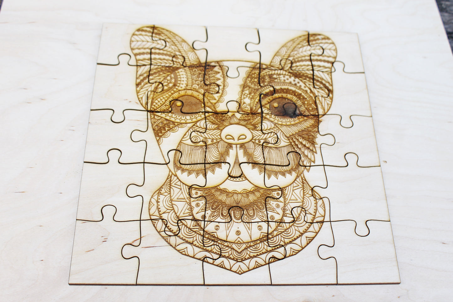 Wooden puzzle - French Bulldog - laser cut puzzle blank 7.9 inch - Wooden Puzzle - engraving puzzle - made of plywood