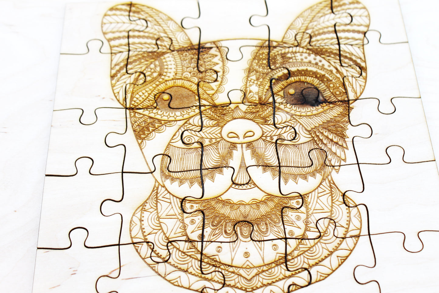Wooden puzzle - French Bulldog - laser cut puzzle blank 7.9 inch - Wooden Puzzle - engraving puzzle - made of plywood