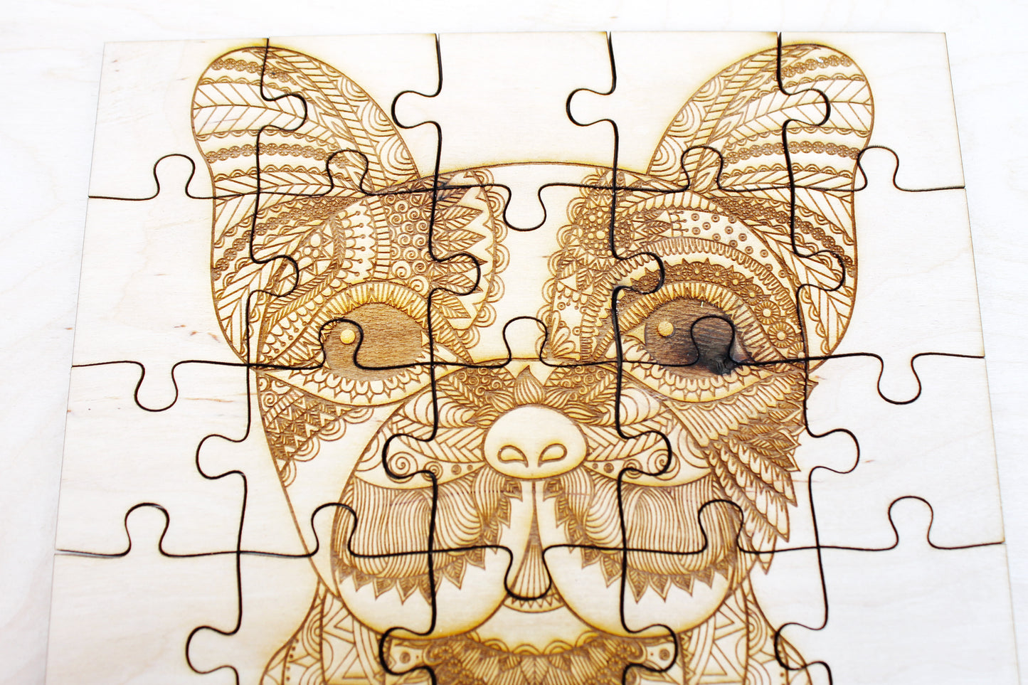 Wooden puzzle - French Bulldog - laser cut puzzle blank 7.9 inch - Wooden Puzzle - engraving puzzle - made of plywood