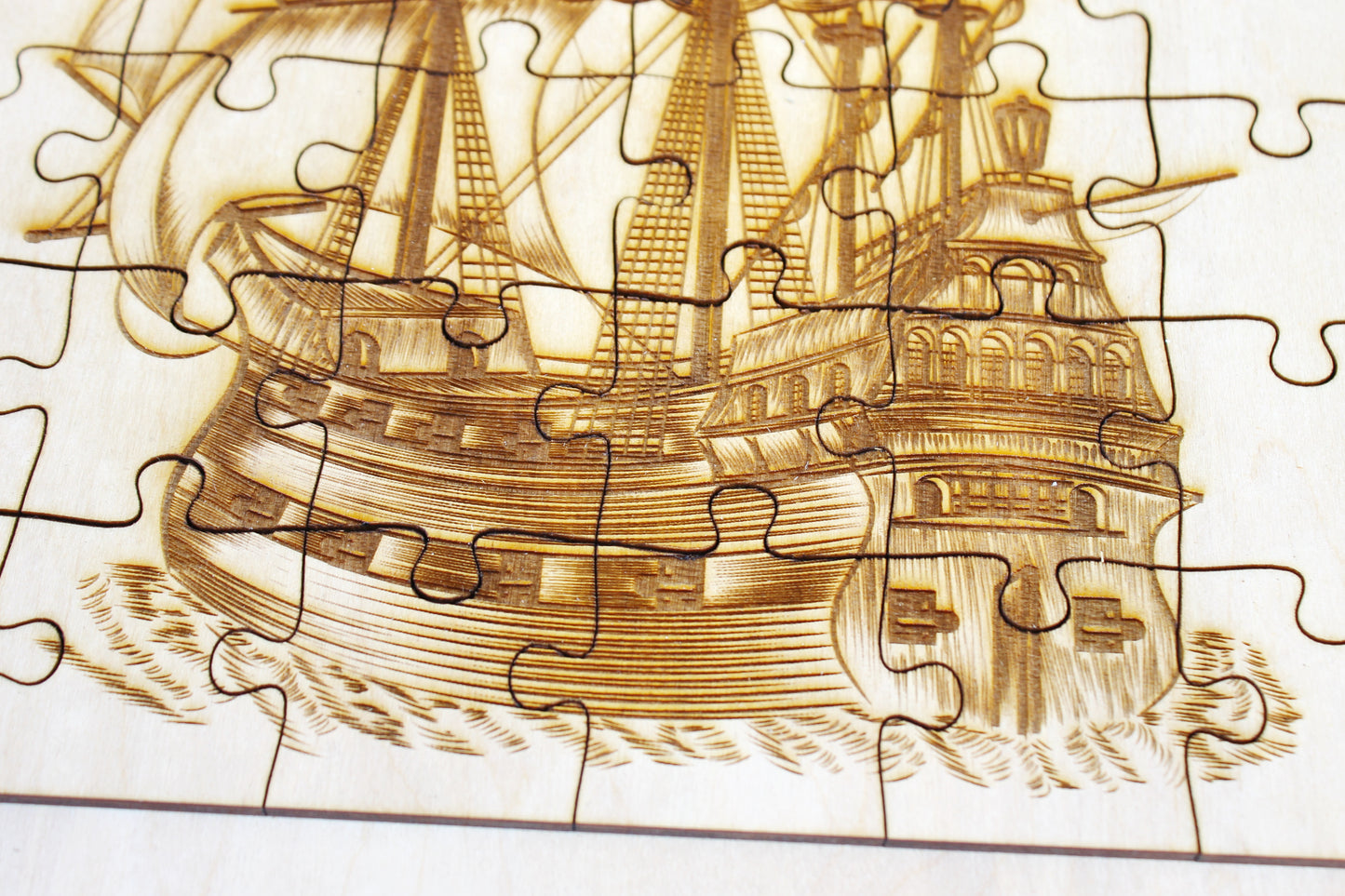 Wooden puzzle - Sailboat - kids adult puzzle - laser cut puzzle blank 9.8 inch - Wooden Puzzle - engraving puzzle - made of plywood