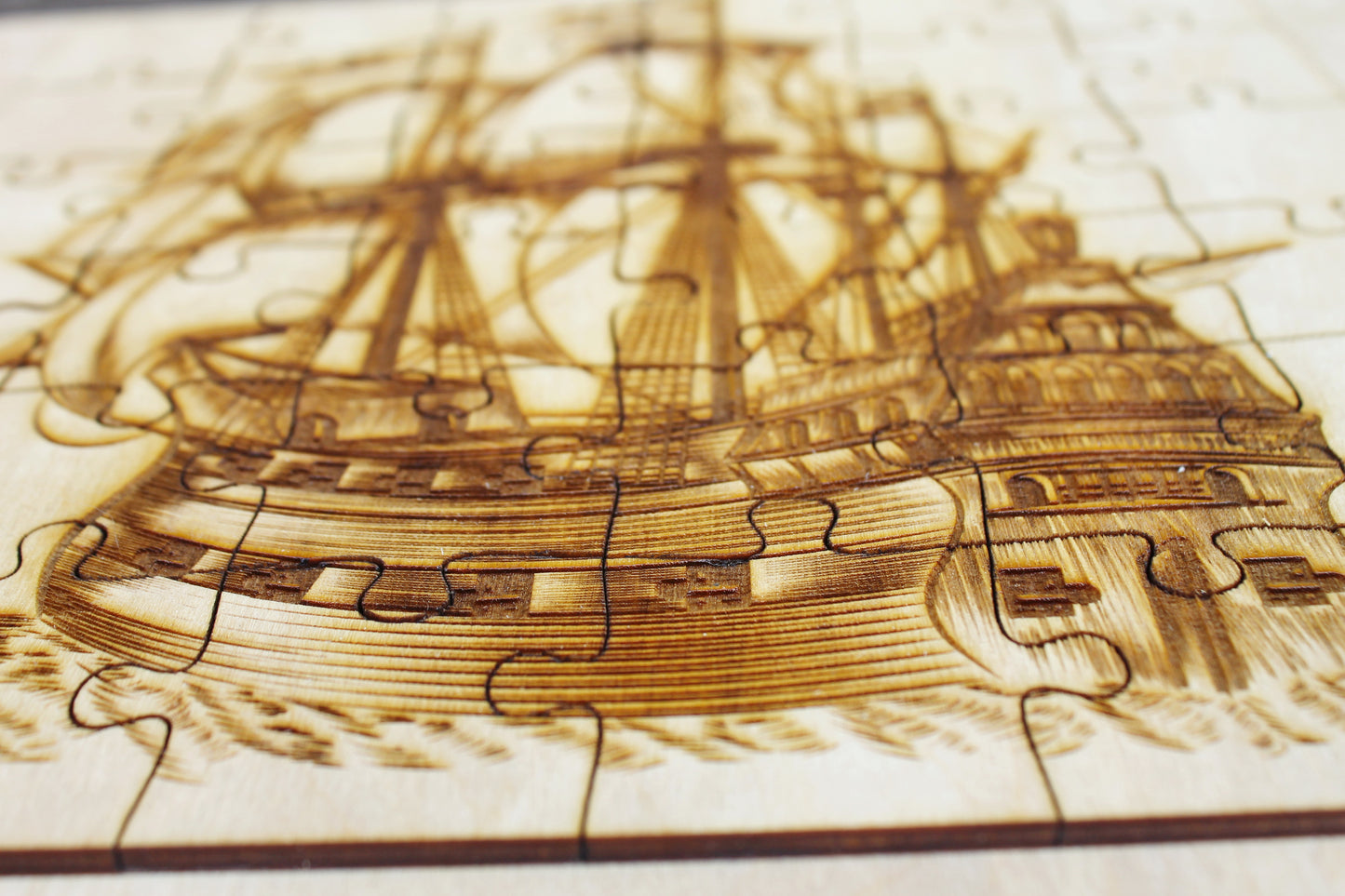 Wooden puzzle - Sailboat - kids adult puzzle - laser cut puzzle blank 9.8 inch - Wooden Puzzle - engraving puzzle - made of plywood