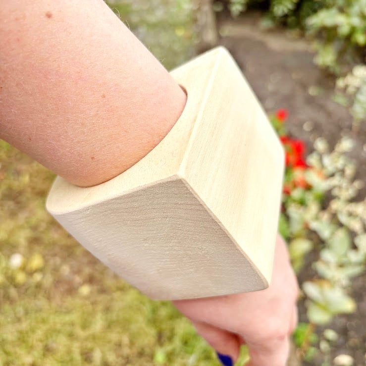 Extra Wide Unfinished Wooden Bangle Bracelet Blank – 70 mm Wide Handmade Сhunky Bracelet for DIY Jewelry, 68 mm Inner Diameter, Craft Supply