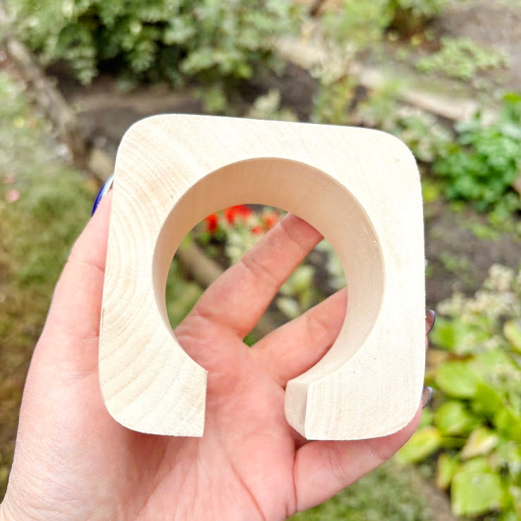Unfinished Wooden Bangle Bracelet for DIY Crafting – 45 mm Wide Handmade Bracelet Blank, Natural Wooden Jewelry Making Supply