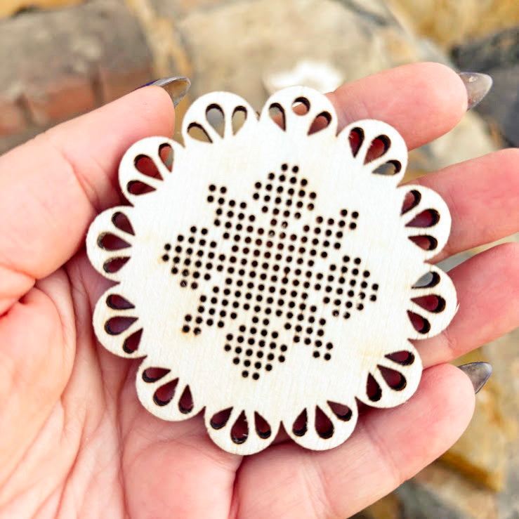 Wooden Cross Stitch Blanks Christmas Ornaments – Laser Cut Birch Shapes – DIY Embroidery Craft – Natural Wood Decor-2