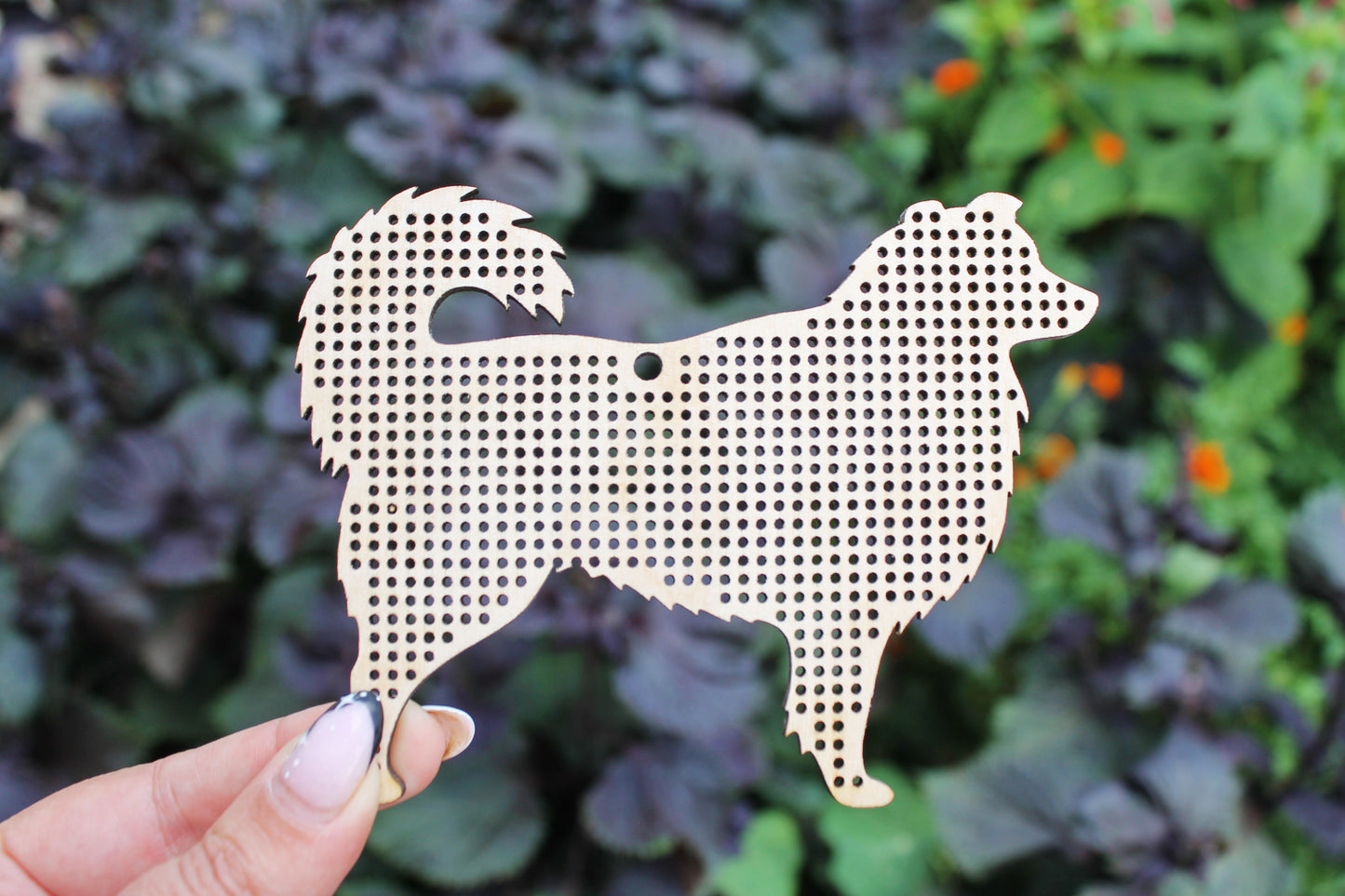 Australian Shepherd dog - cross stitch blank - 120 mm - 4.7 inch - blank Wood for Needlecraft - wooden cross stitch blank