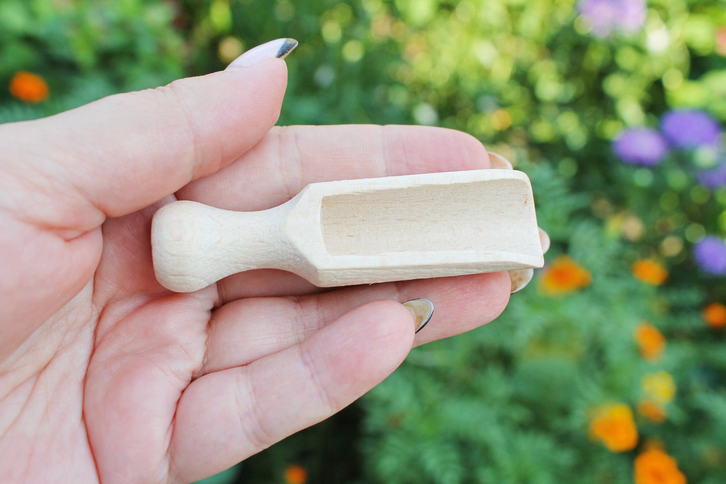 Handmade small wooden scoop for spices - 3.1 inches - natural eco friendly - made of beech wood