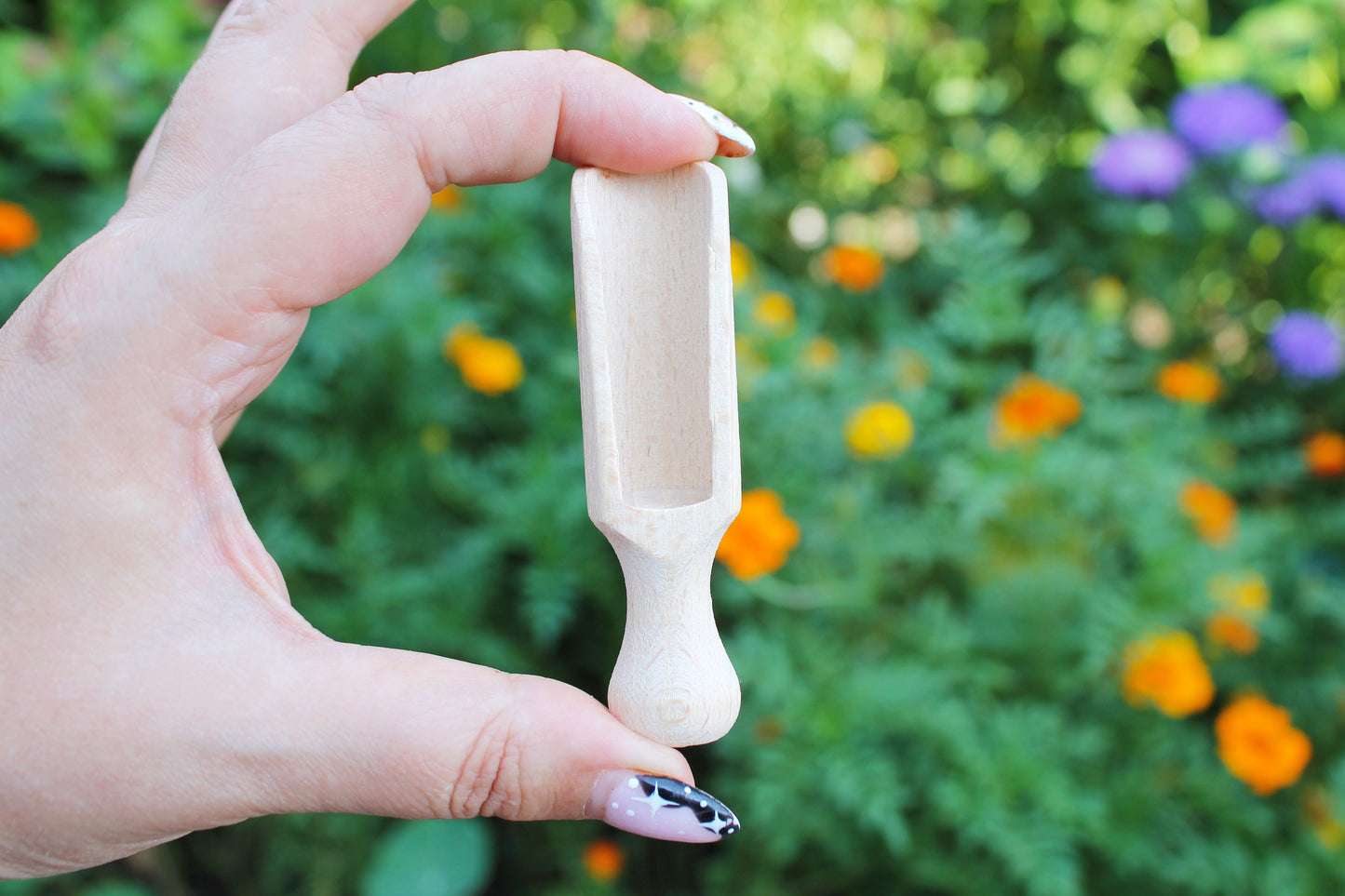 Handmade small wooden scoop for spices - 3.1 inches - natural eco friendly - made of beech wood