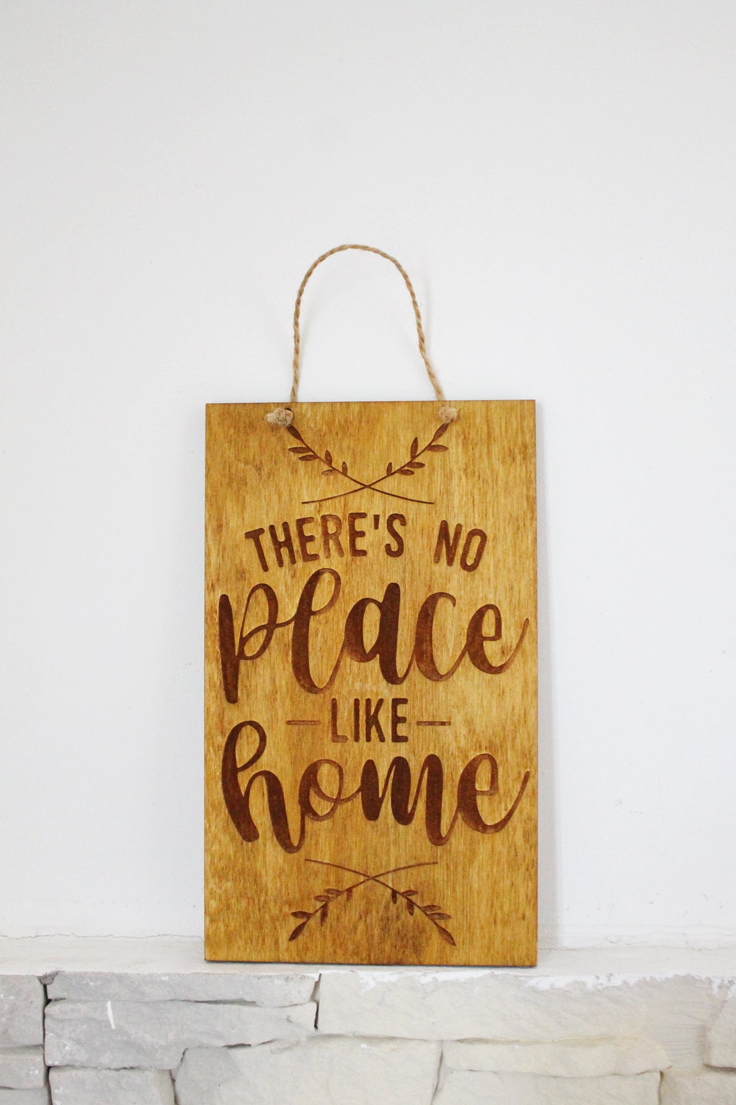 Wall hanging wooden plaque/sign - There's no place like HOME wall art - Country decor, Housewarming gift, Farmhouse wall art