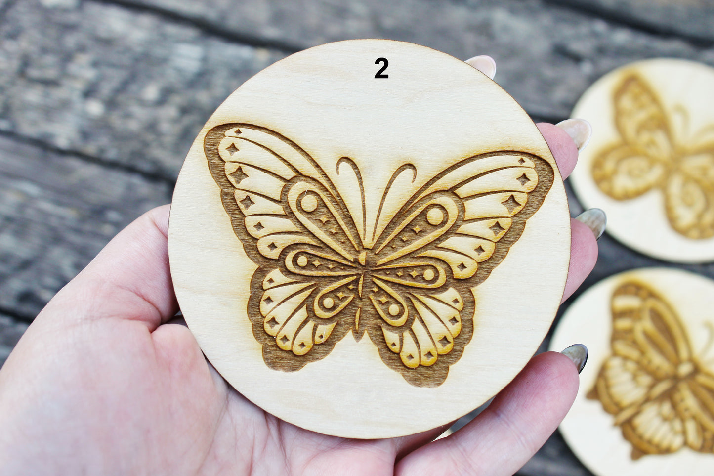 Wooden Coasters - Butterflies- unfinished coasters 3.5 inches - made of high quality plywood - table decor, Modern coasters