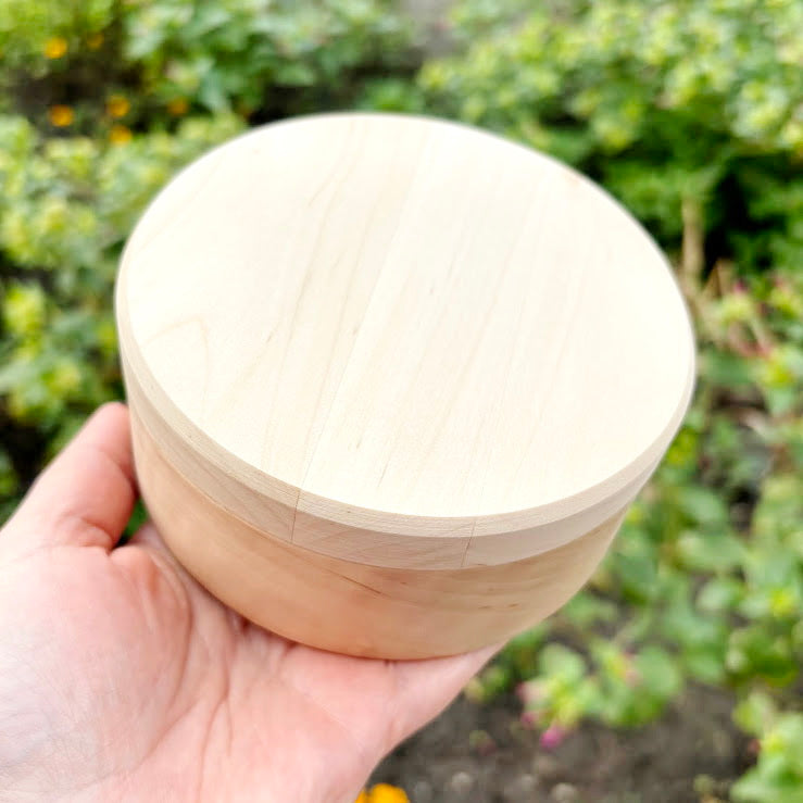 Round unfinished wooden box 120 mm in diameter – natural alder wood storage box – eco friendly craft box – keepsake, jewelry, gift box
