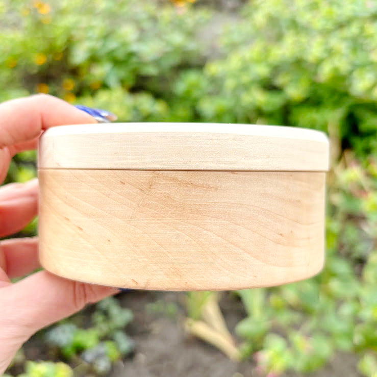 Round unfinished wooden box 120 mm in diameter – natural alder wood storage box – eco friendly craft box – keepsake, jewelry, gift box