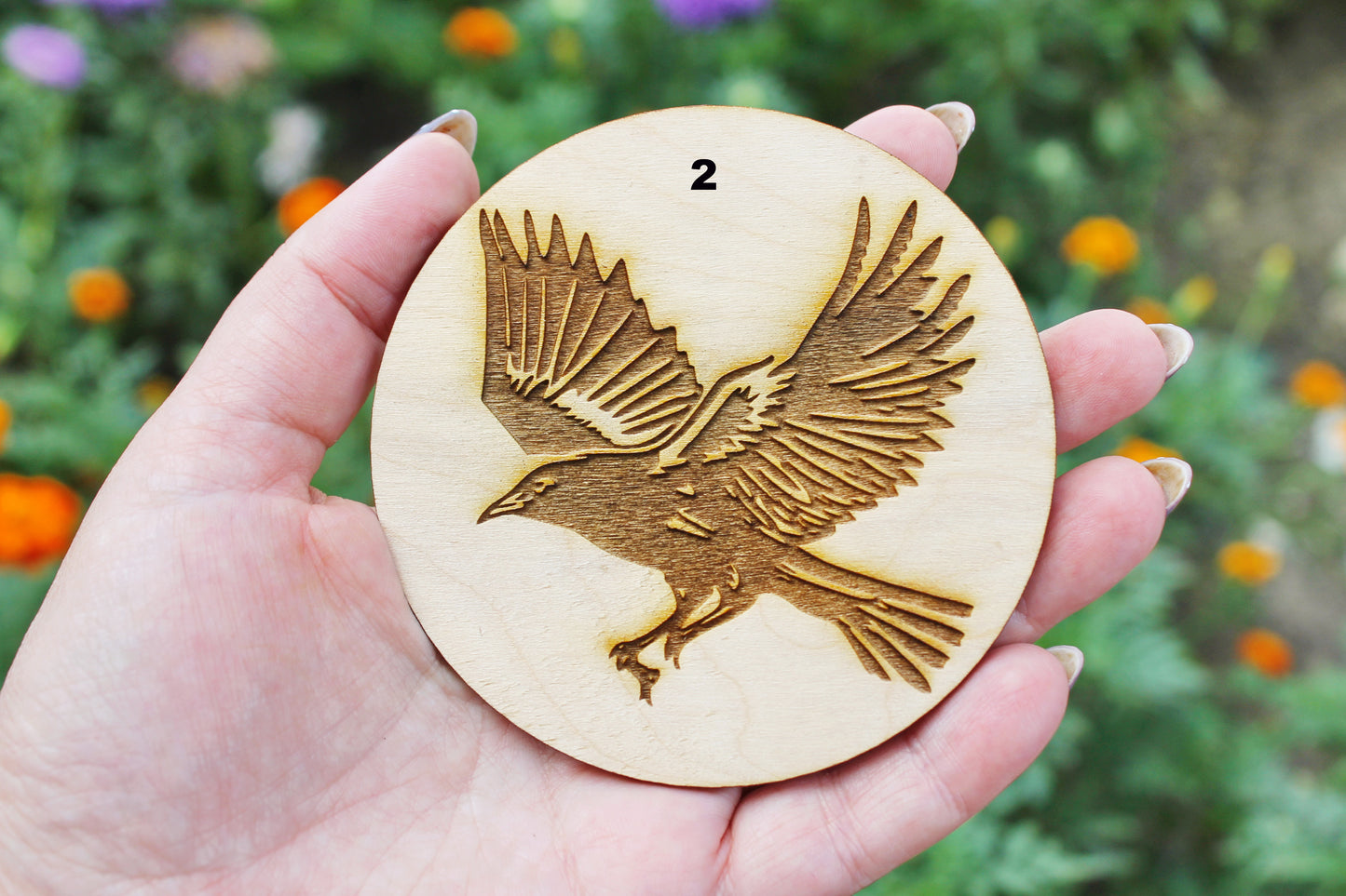 Wooden Coasters - Crows - unfinished coasters 3.5 inches - made of high quality plywood - table decor, Modern coasters