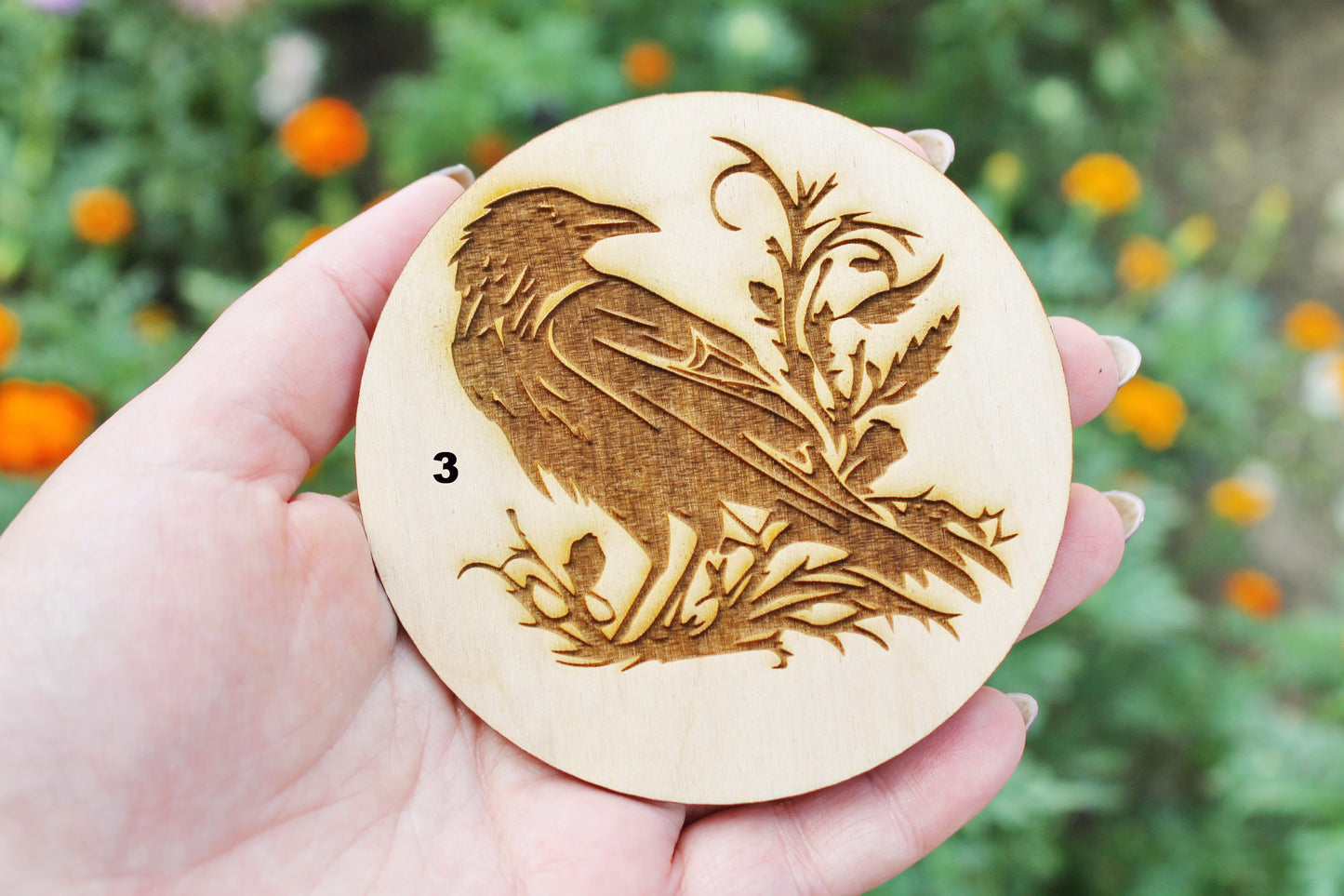 Wooden Coasters - Crows - unfinished coasters 3.5 inches - made of high quality plywood - table decor, Modern coasters