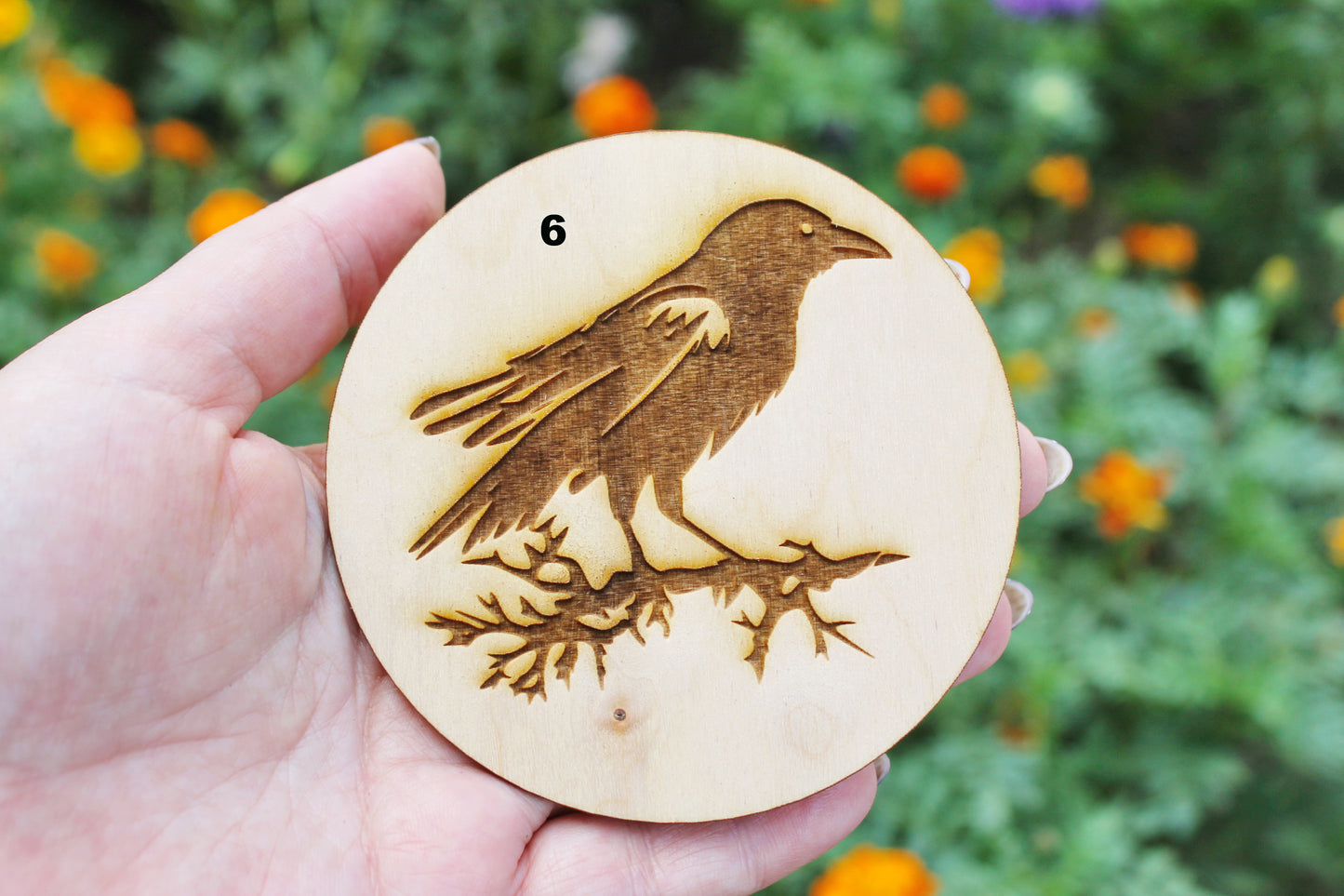 Wooden Coasters - Crows - unfinished coasters 3.5 inches - made of high quality plywood - table decor, Modern coasters