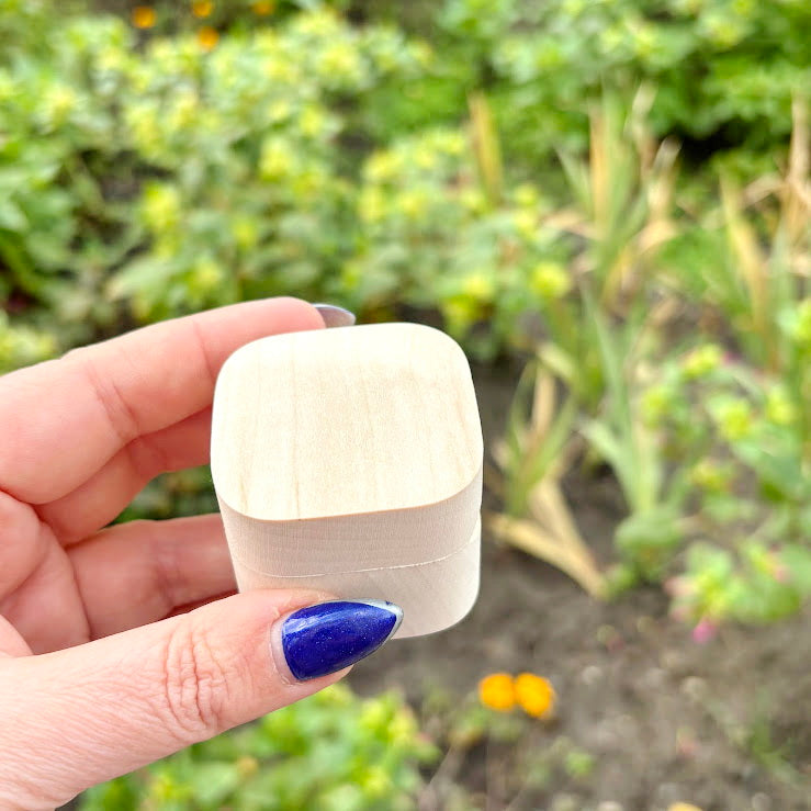 Wooden Magnetic Ring Box 45 mm – Small Wedding Ring Holder - Handmade Alder Wood Jewelry Box - Natural Wood Keepsake Box - Proposal Gift
