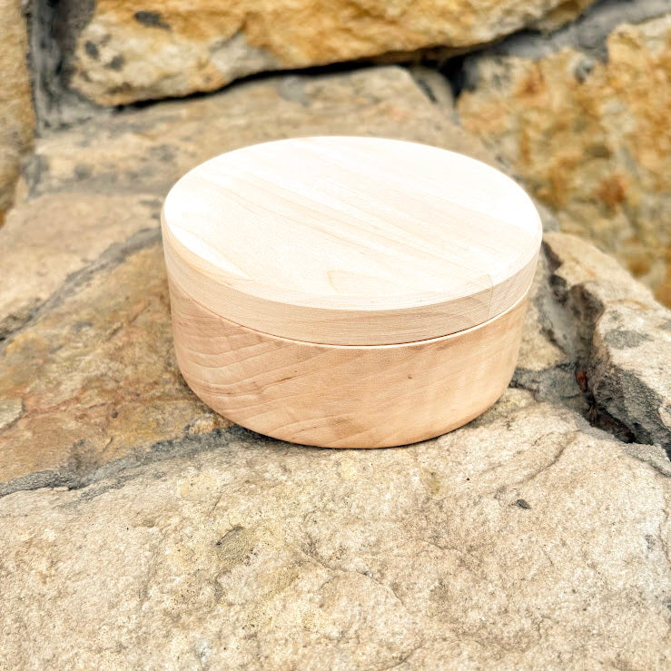 Round unfinished wooden box 120 mm in diameter – natural alder wood storage box – eco friendly craft box – keepsake, jewelry, gift box