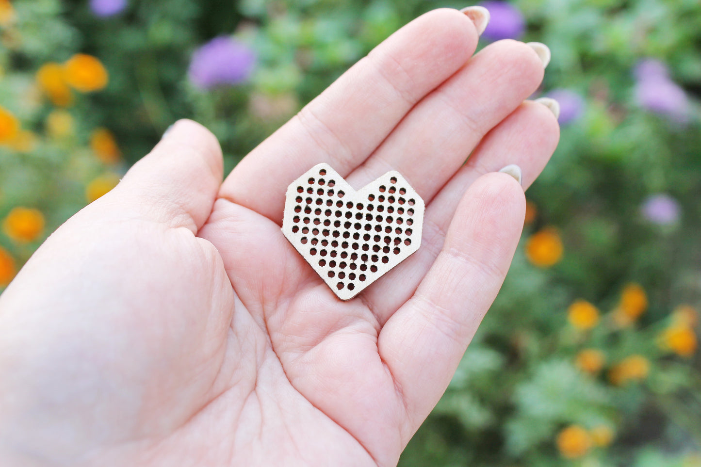 Heart Cross stitch pendant blanks - blanks Wood Needlecraft Pendant - different sizes