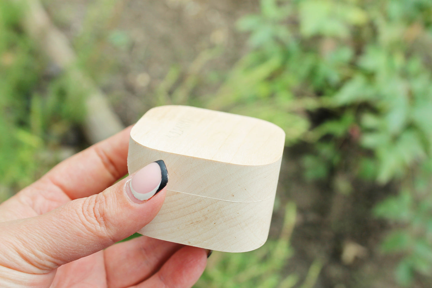 60 mm - Wedding ring box on the magnets - Square unfinished wooden box 60x60 mm - jewelry wedding ring box