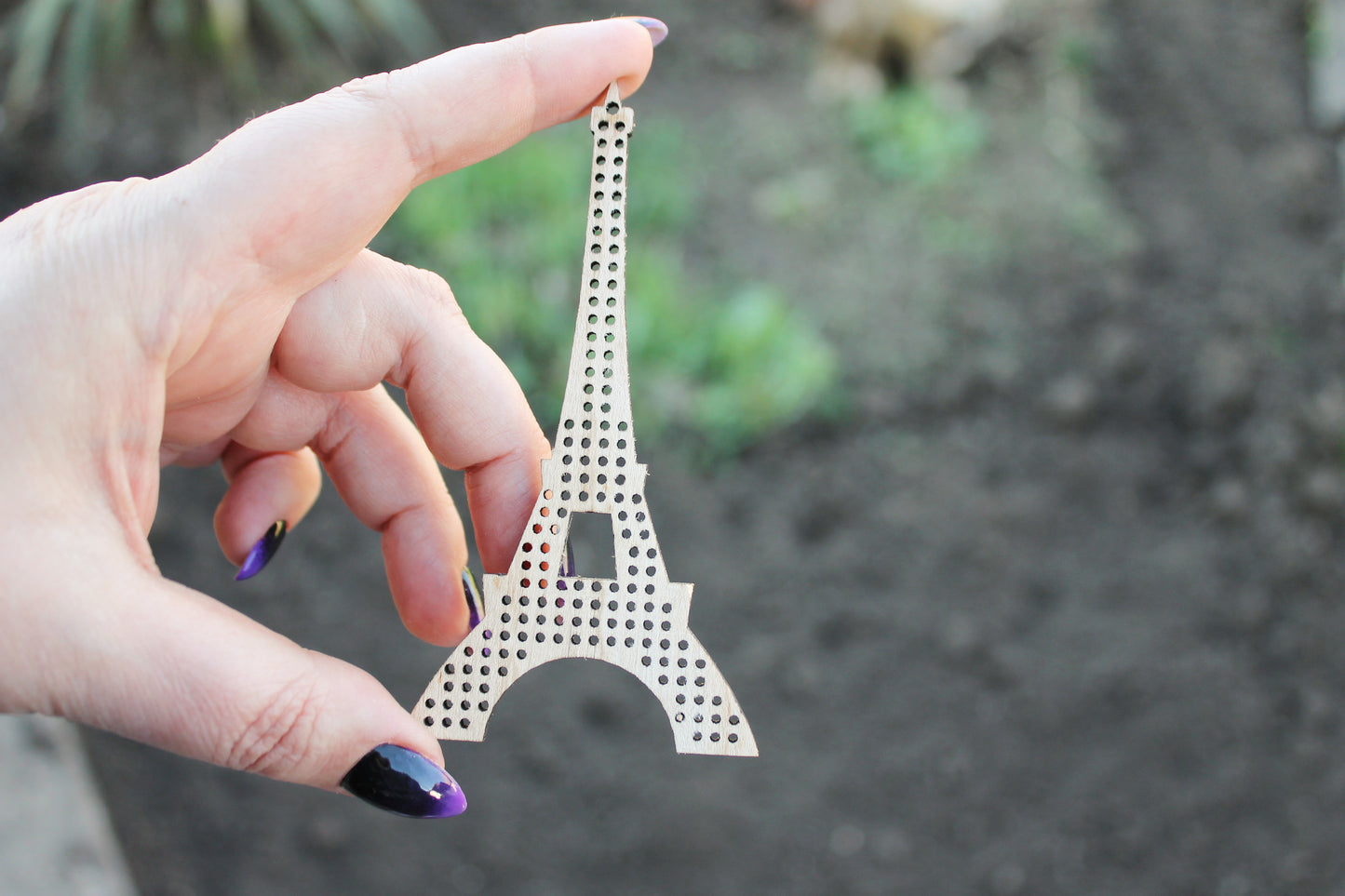 Eiffel Tower - cross stitch blank - 103 mm - 4 inch - blank Wood for Needlecraft - wooden cross stitch blank