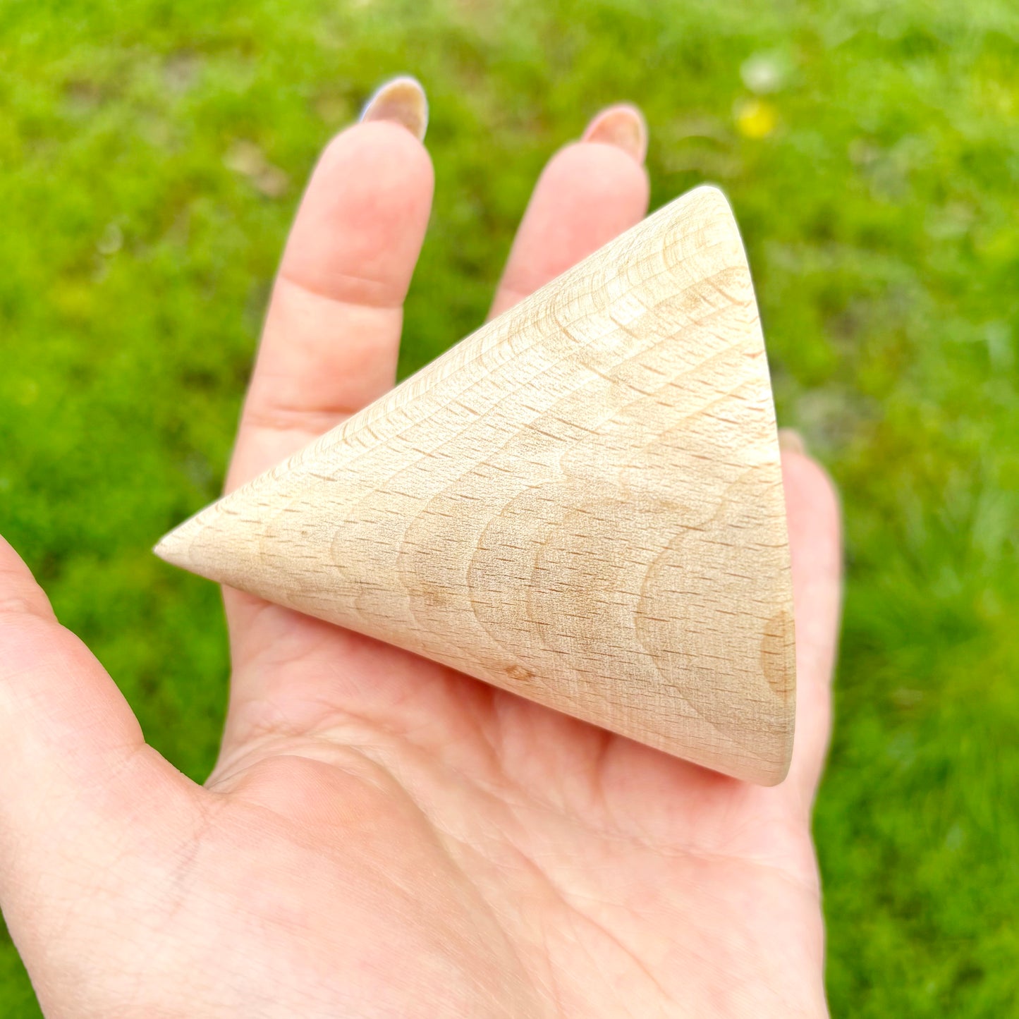 Large Wooden Cone 3 Inch, Unfinished Beech Wood Cone for Waldorf Crafts, Montessori Decor, Natural DIY Wood Shape