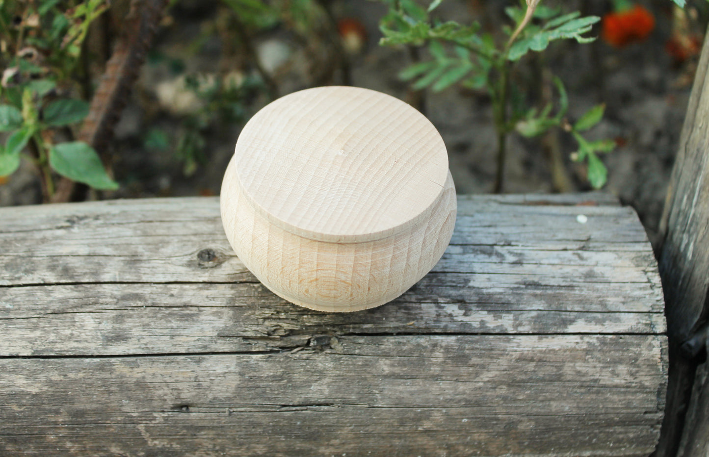 65 mm round unfinished wooden box - 2.6 inches - natural, eco friendly - made of beech wood