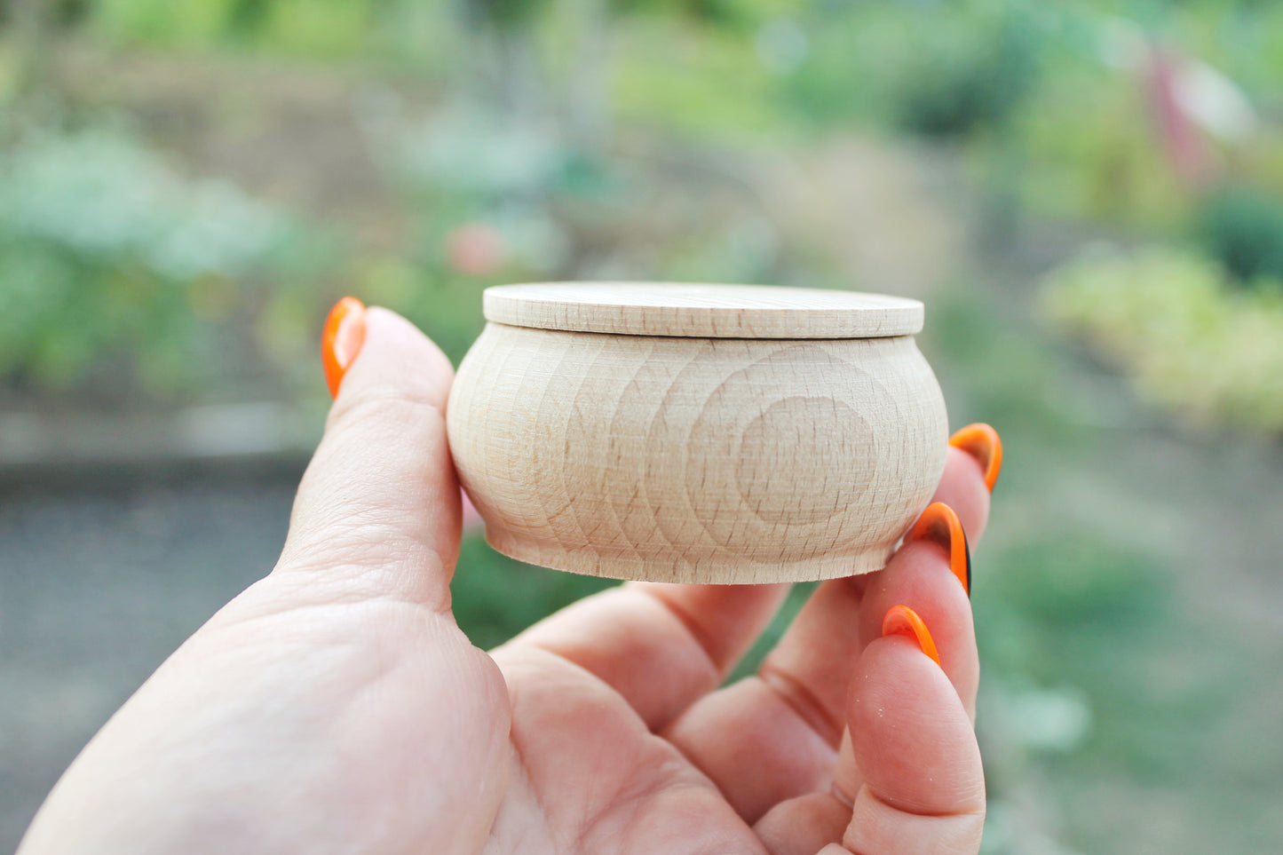65 mm round unfinished wooden box - 2.6 inches - natural, eco friendly - made of beech wood