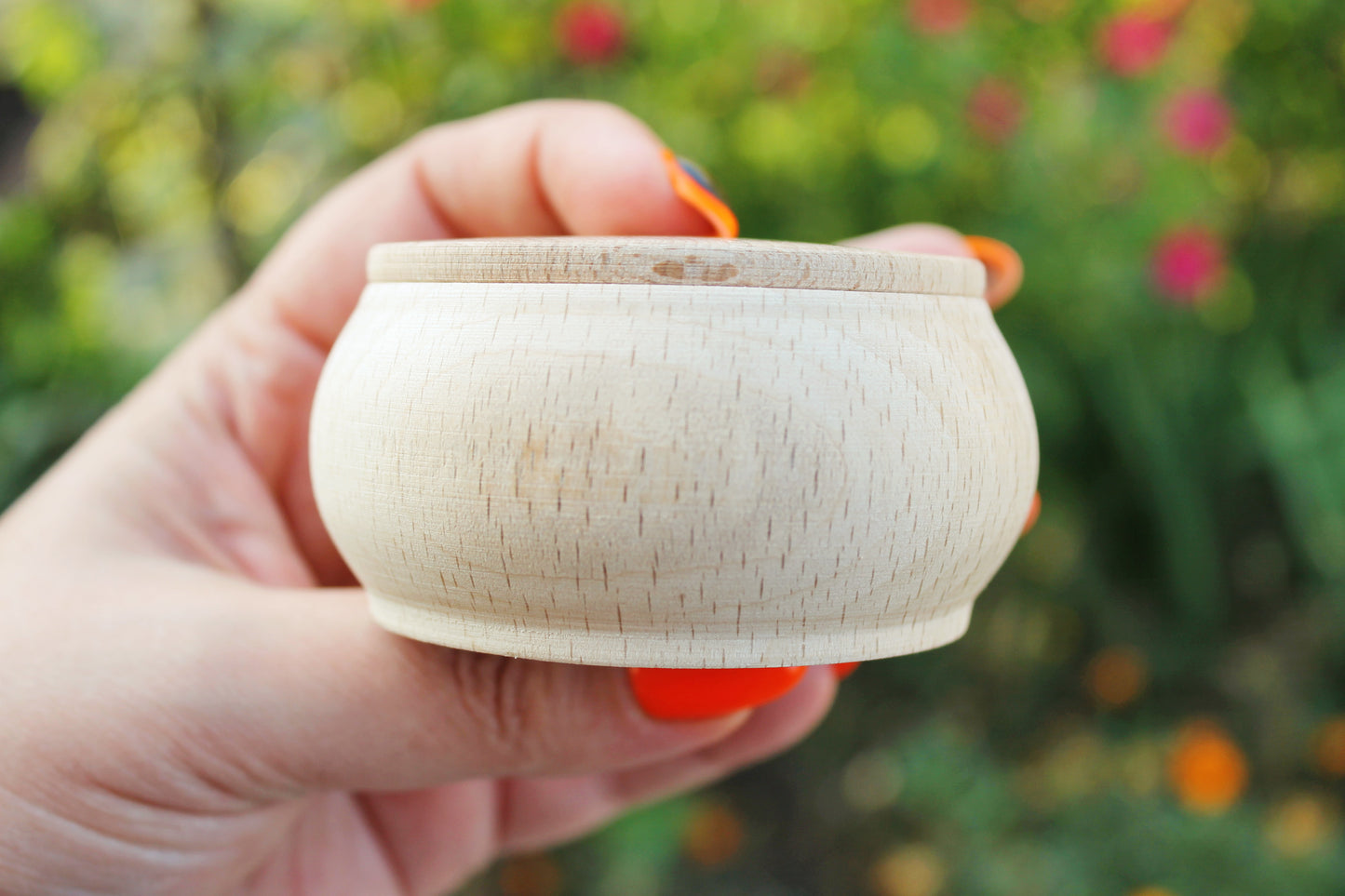 75 mm round unfinished wooden box - 3 inches - natural, eco friendly - made of beech wood