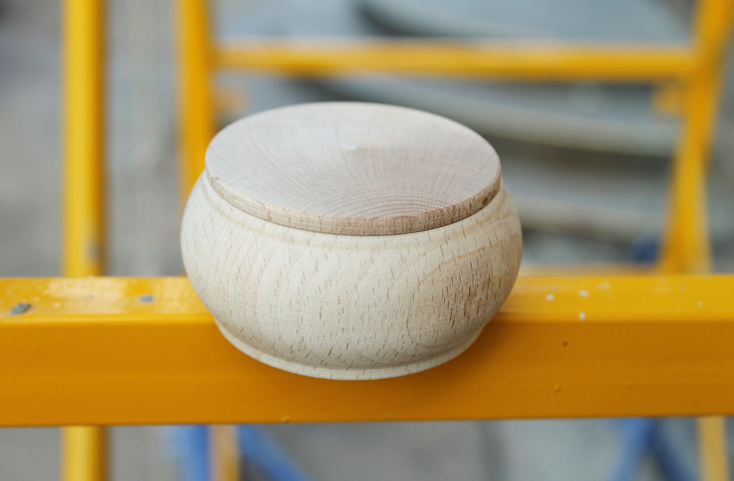 75 mm round unfinished wooden box - 3 inches - natural, eco friendly - made of beech wood