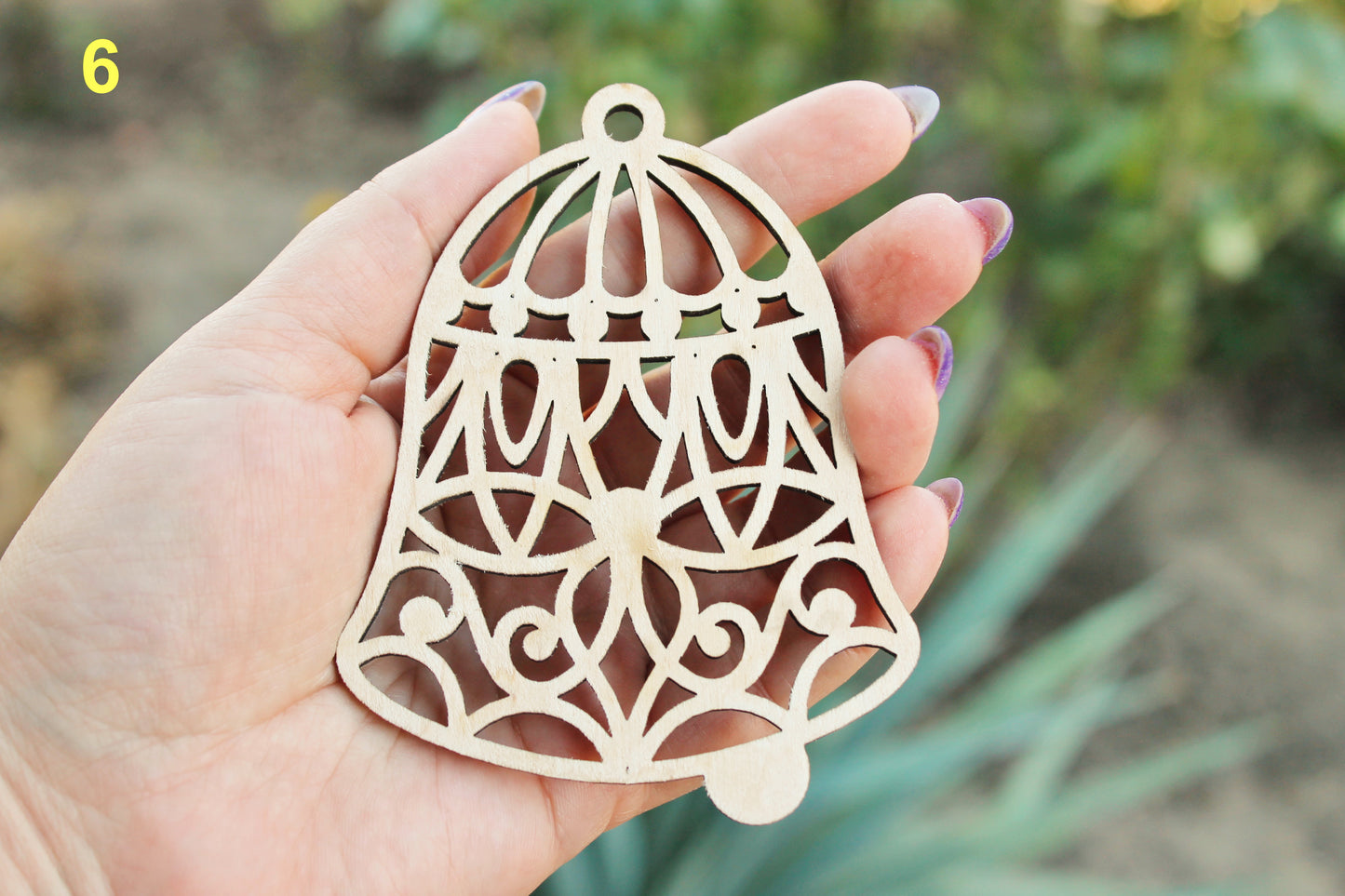 Christmas tree wooden decorative laser cut BELL #6 - laser cut Christmas decor - plywood Christmas Bell- unfinished New year decor