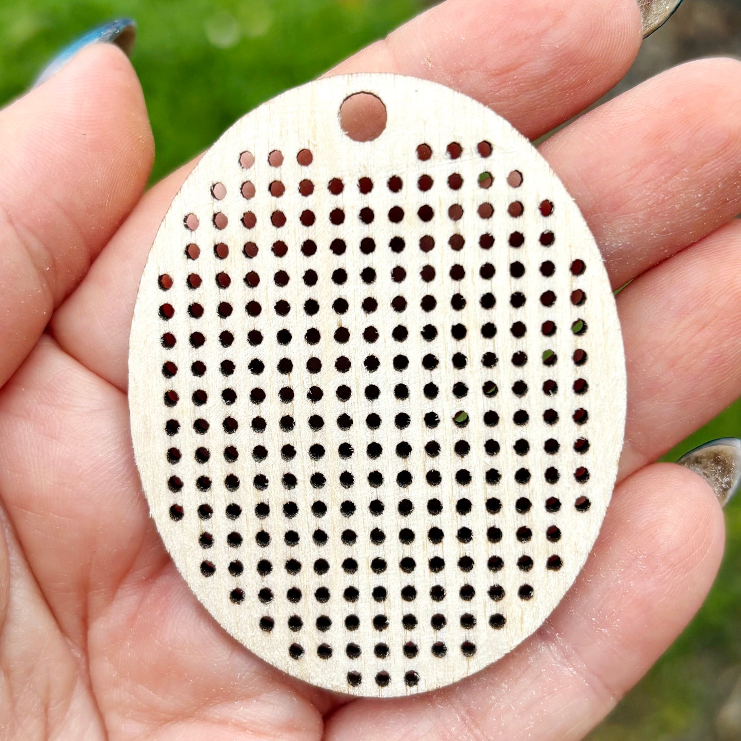 Large Oval Cross Stitch Blank Wood Pendant DIY Embroidery Base Birch Plywood Needlecraft Ornament Laser Cut Shape