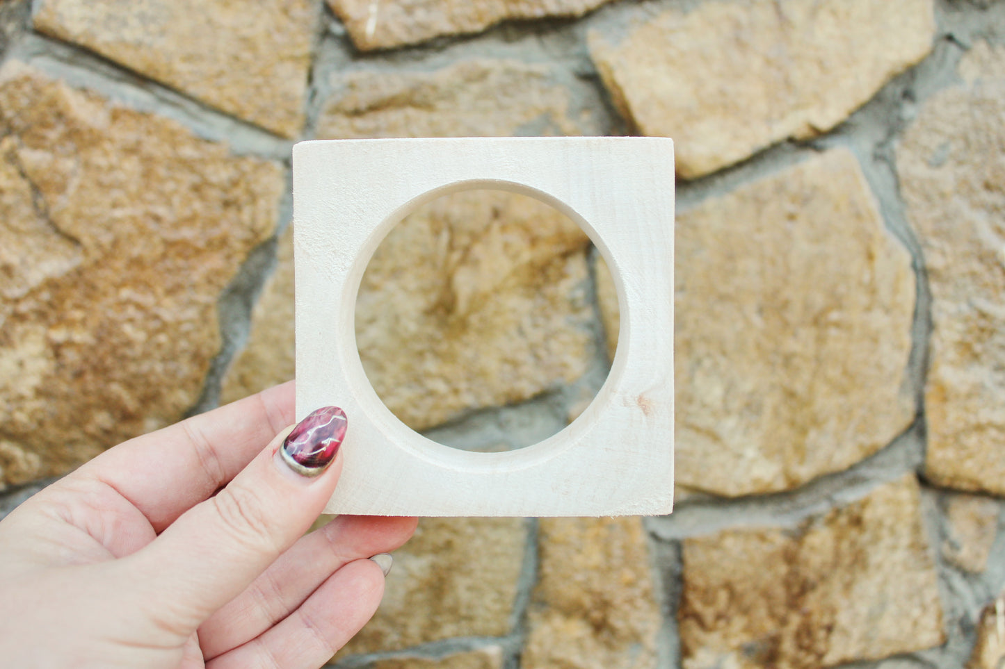Wooden square bangle/bracelet 25 mm - 1 inches - unfinished bracelet - natural eco friendly - made of linden wood
