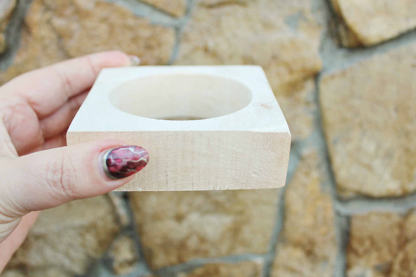 Wooden square bangle/bracelet 25 mm - 1 inches - unfinished bracelet - natural eco friendly - made of linden wood