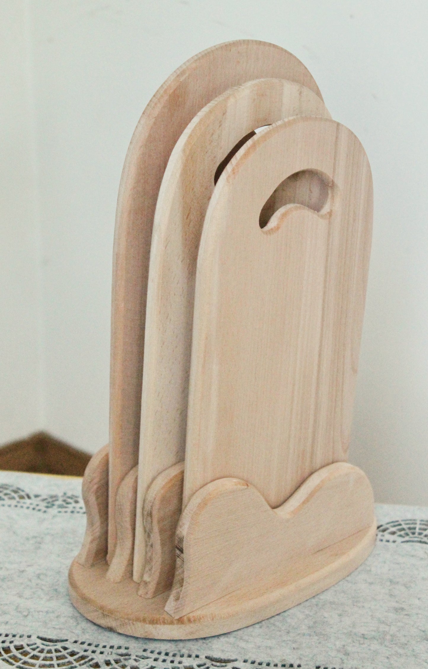 Wooden unfinished cutting boards on a stand - 13.8 inches- unfinished wood - painting - decoupage - eco beech wood