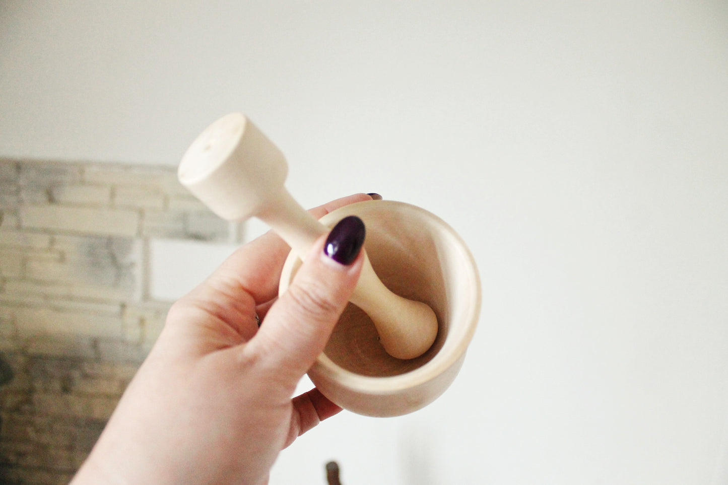 Wooden unfinished - Mortar & Pestle - 71 mm - 2.8 inches - unfinished wooden handmade - made of sycamore wood
