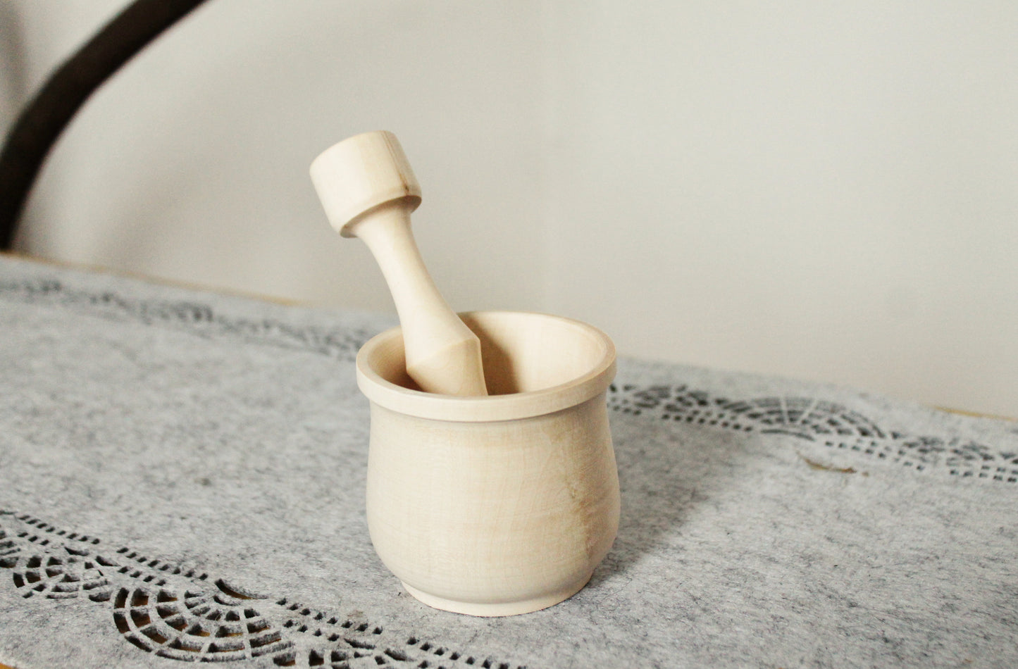 Wooden unfinished - Mortar & Pestle - 71 mm - 2.8 inches - unfinished wooden handmade - made of sycamore wood