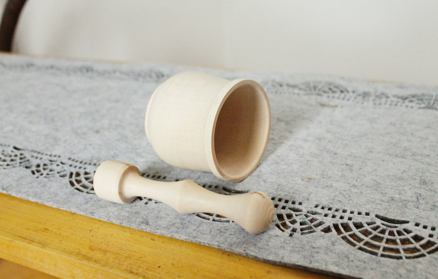 Wooden unfinished - Mortar & Pestle - 71 mm - 2.8 inches - unfinished wooden handmade - made of sycamore wood