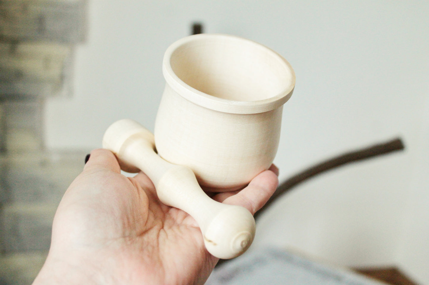 Wooden unfinished - Mortar & Pestle - 71 mm - 2.8 inches - unfinished wooden handmade - made of sycamore wood