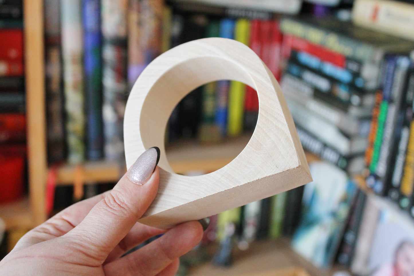 35 mm Wooden bangle unfinished round with two corners - natural eco friendly