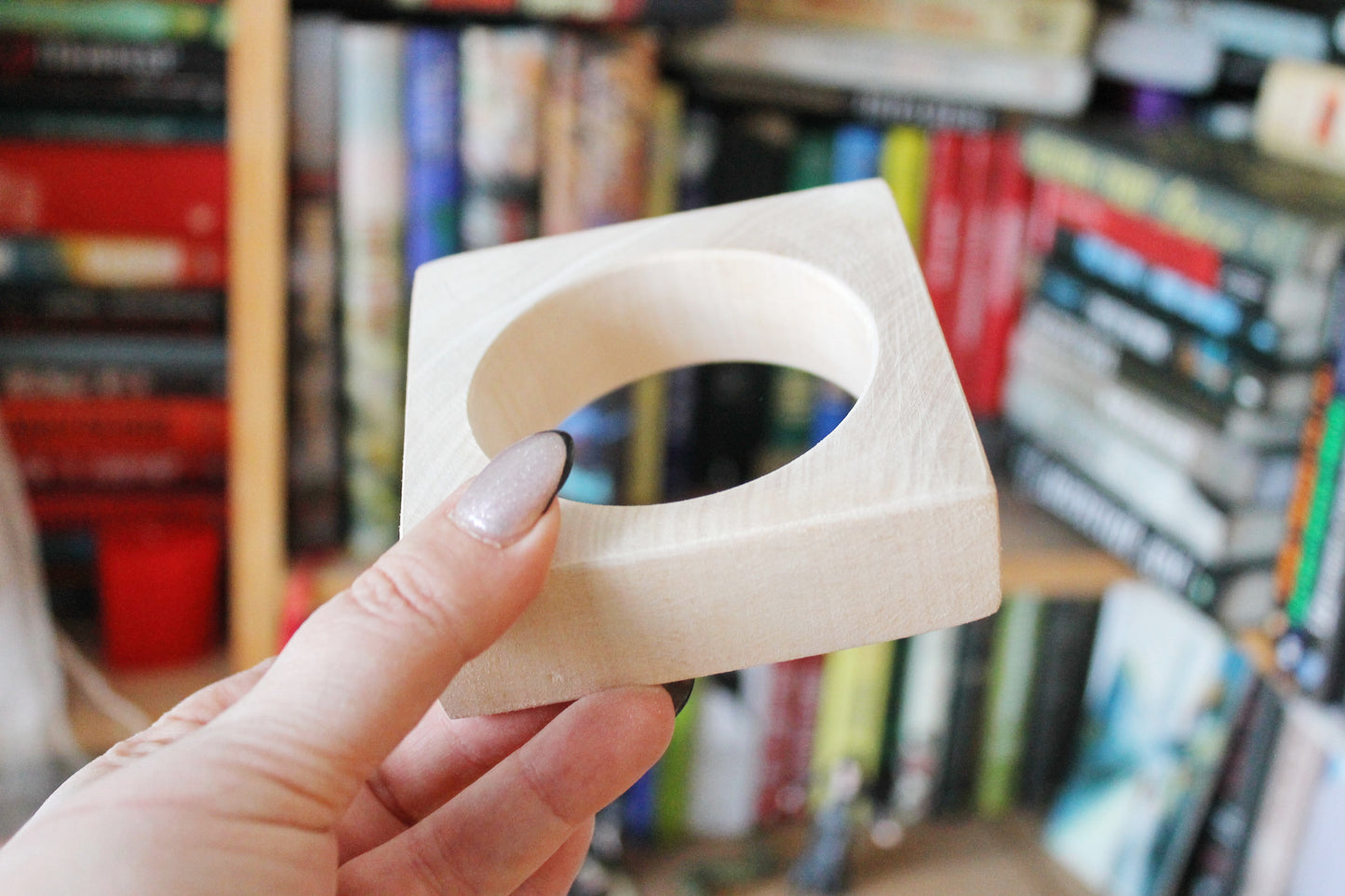 Wooden square bangle/bracelet 25 mm - 1 inches - unfinished bracelet - natural eco friendly - made of linden wood