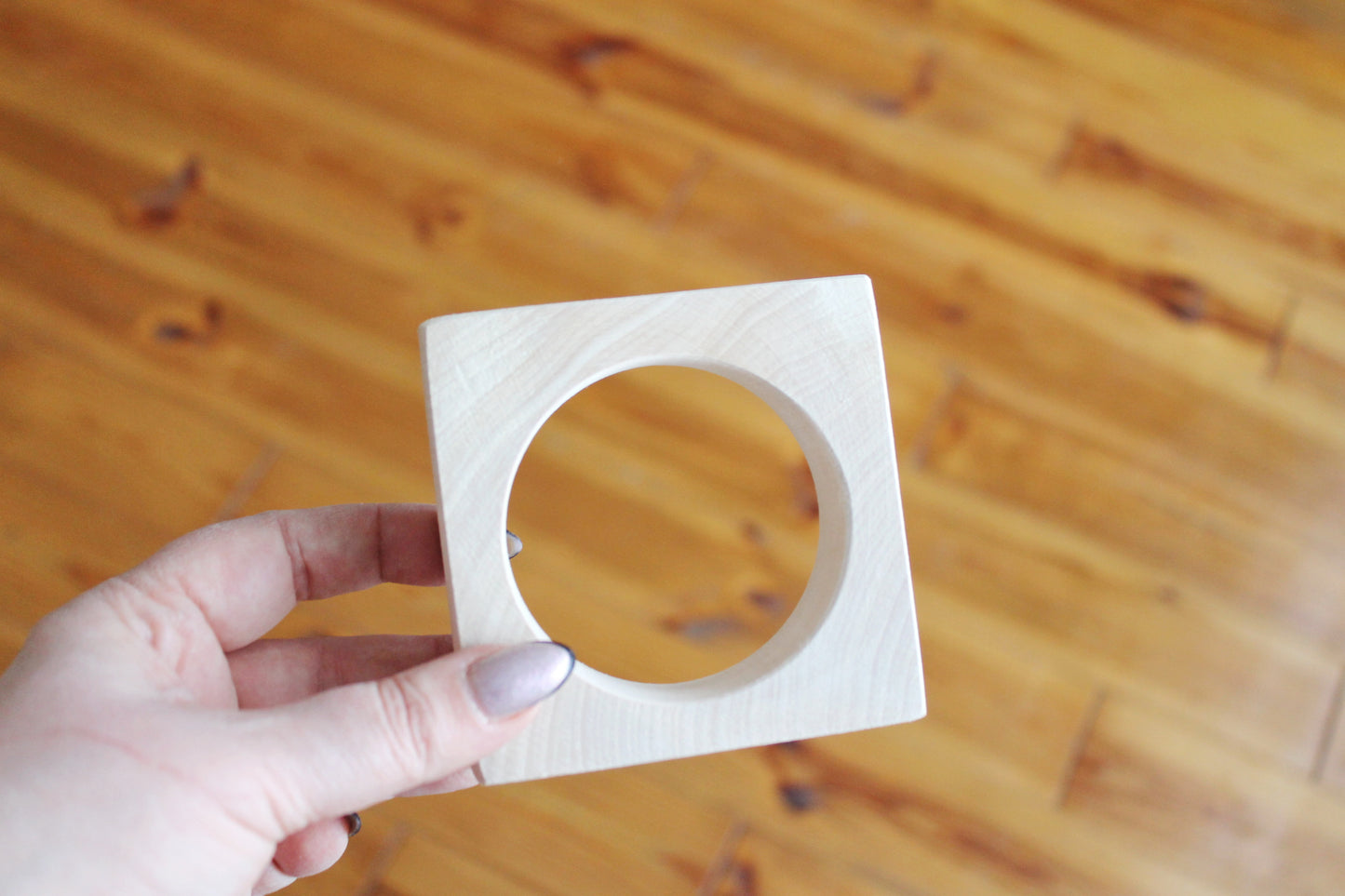 Wooden square bangle/bracelet 25 mm - 1 inches - unfinished bracelet - natural eco friendly - made of linden wood