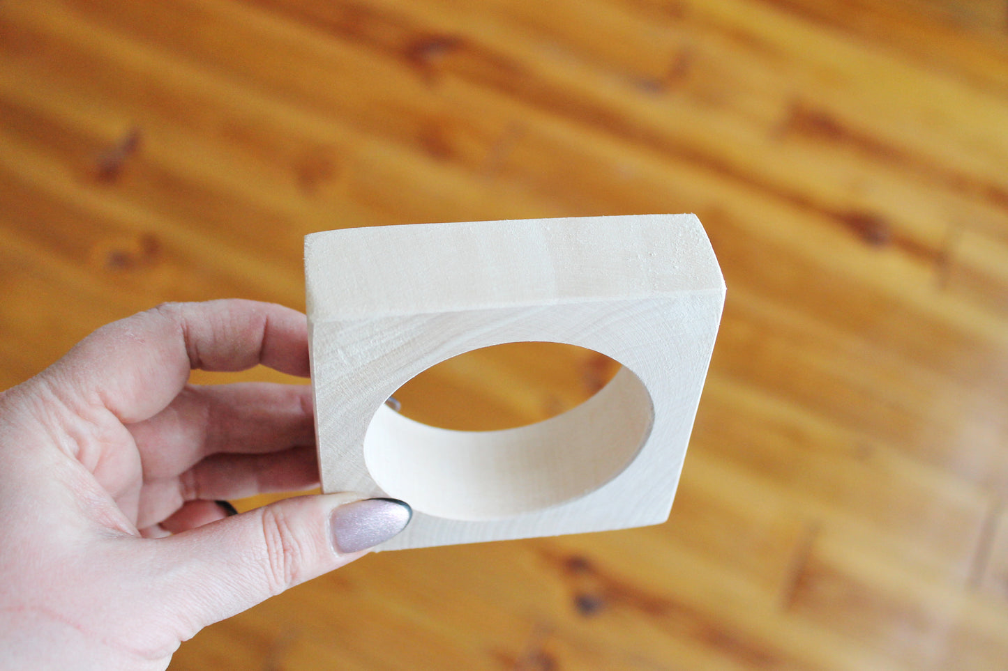 Wooden square bangle/bracelet 25 mm - 1 inches - unfinished bracelet - natural eco friendly - made of linden wood