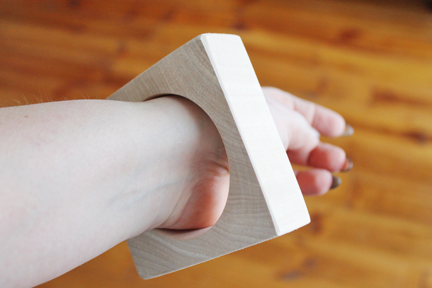 Wooden square bangle/bracelet 25 mm - 1 inches - unfinished bracelet - natural eco friendly - made of linden wood