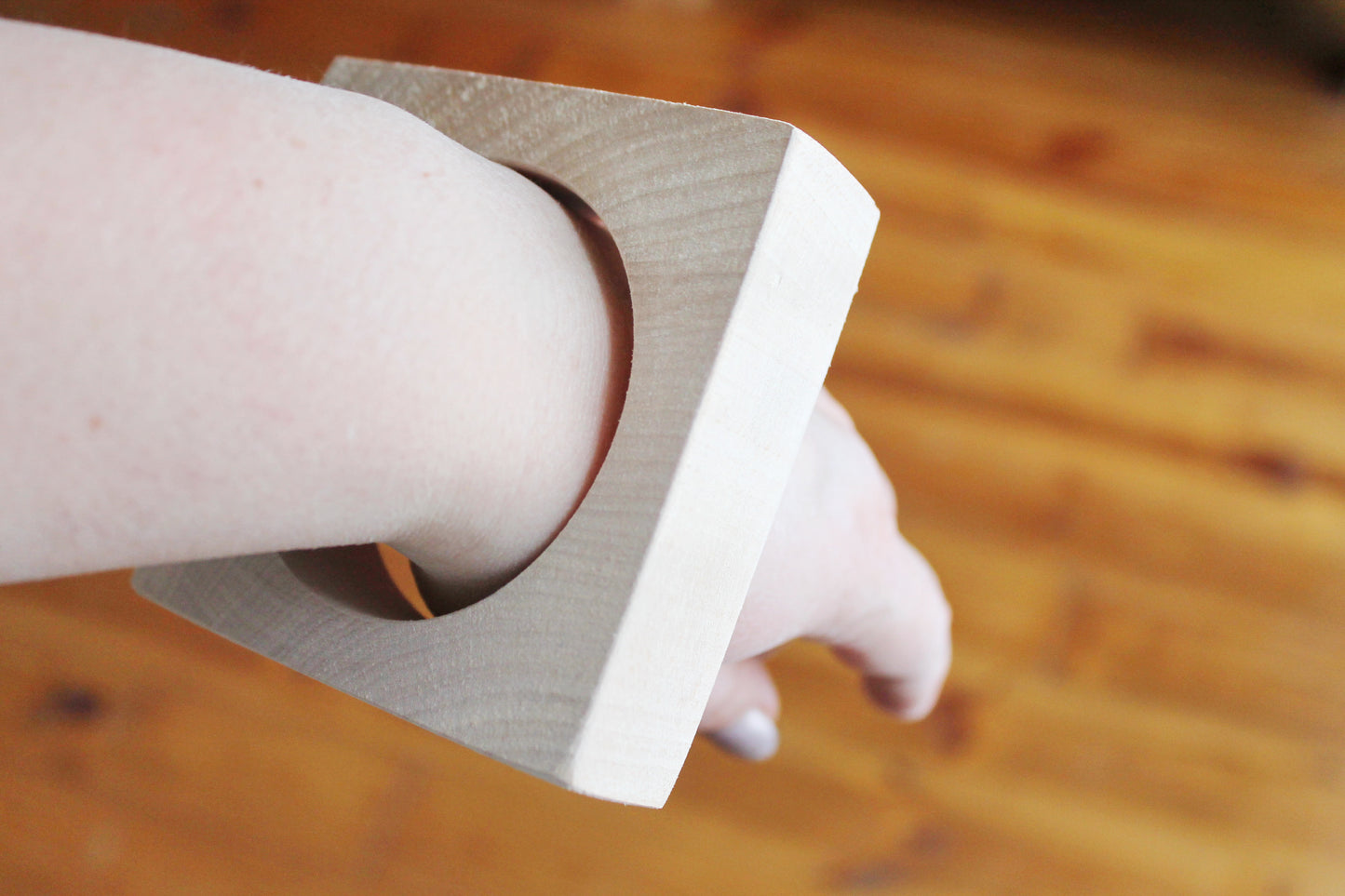 Wooden square bangle/bracelet 25 mm - 1 inches - unfinished bracelet - natural eco friendly - made of linden wood