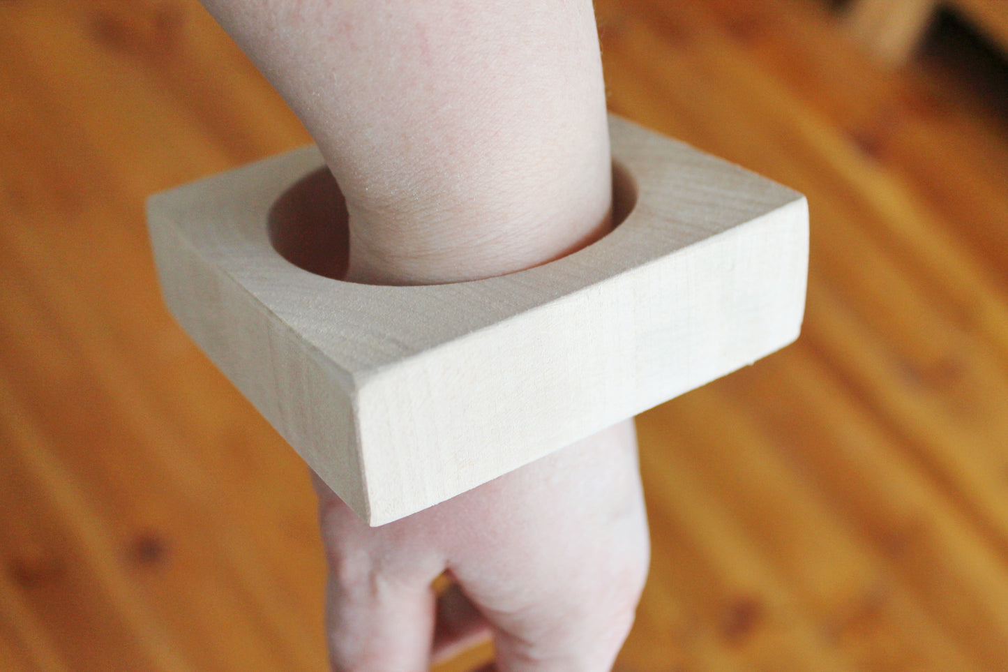 Wooden square bangle/bracelet 25 mm - 1 inches - unfinished bracelet - natural eco friendly - made of linden wood