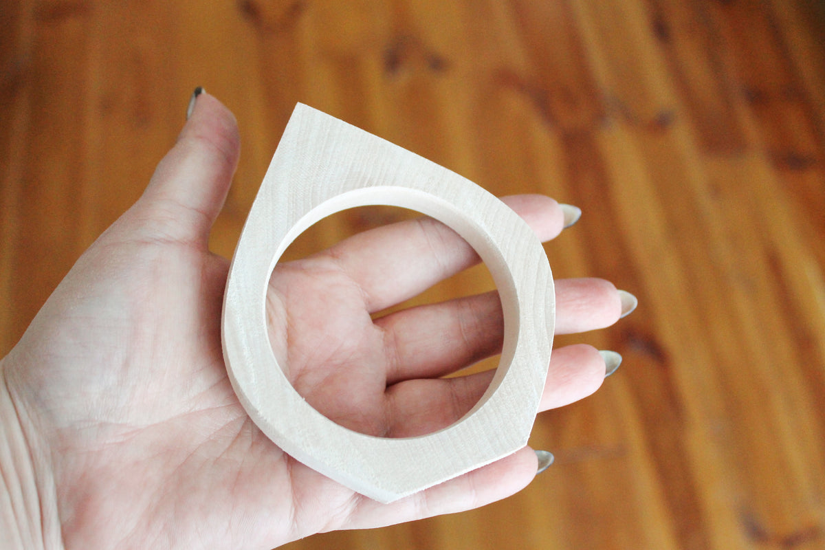 Unfinished Wooden Bangle Blank – Linden Wood Bracelet Base, 68mm Inner Diameter, DIY Cuff for Painting & Crafts - NE2
